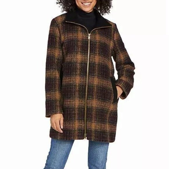 New Pendleton Ladies' Wool Blend Walker Coat new!!!! Plaid - Picture 1 of 5